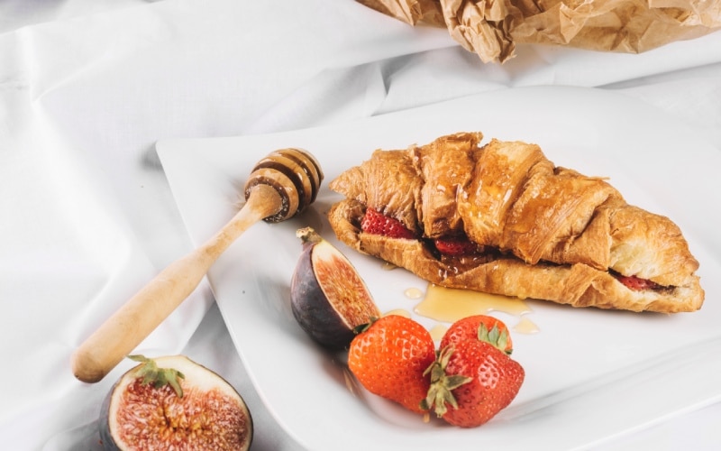 strawberry fig near nice croissant 